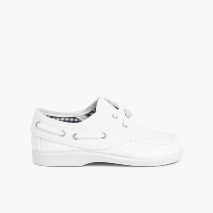 Boys Lace-Up Canvas Boat Shoes