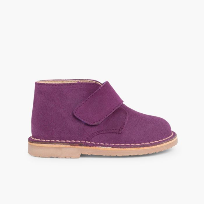Kids Riptape Suede Desert Boots