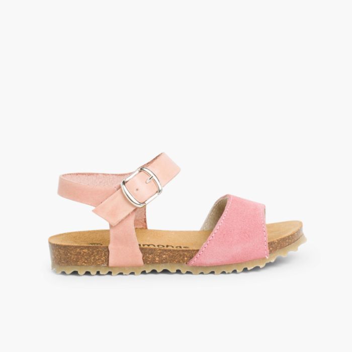 Leather and Suede Sandals with Buckles