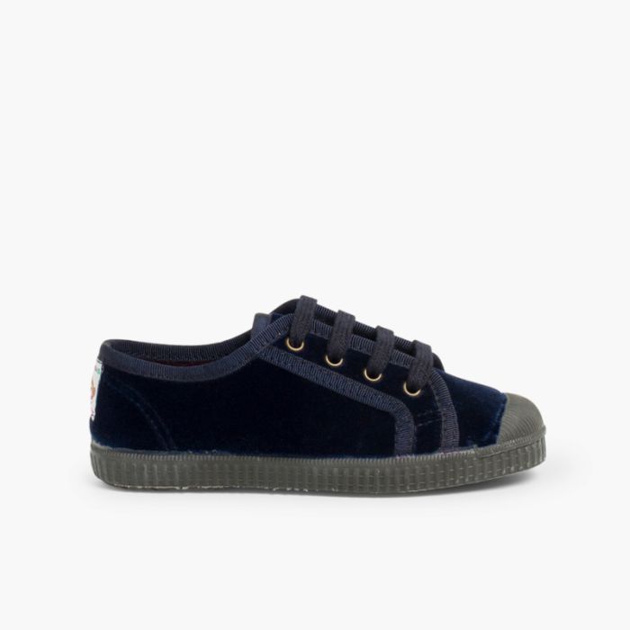 Velvet Lace-up Trainers 