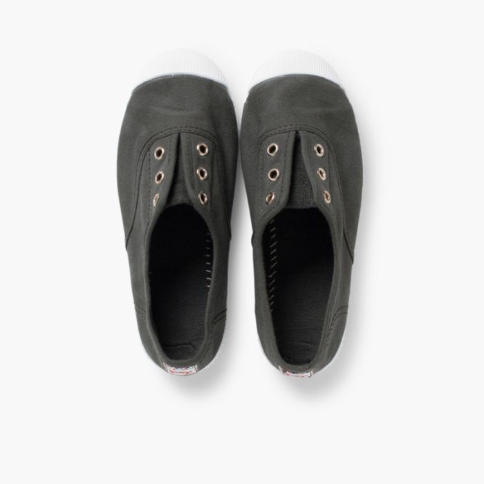Rubber Toe Cap Canvas Trainers Without Laces made in Spain