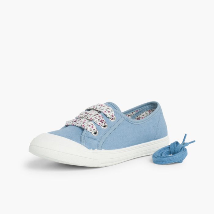 Lace Up Rubber Toe Cap Canvas Trainers