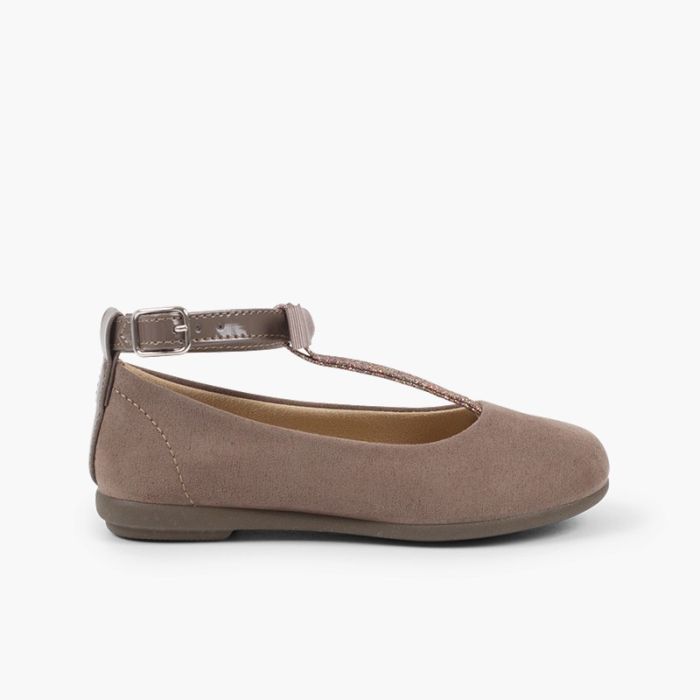  T-Bar Mary Janes with Glittery Strap