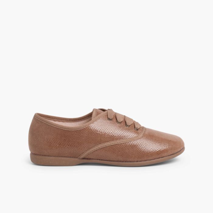 Girl´s and women´s snakeskin-type bluchers