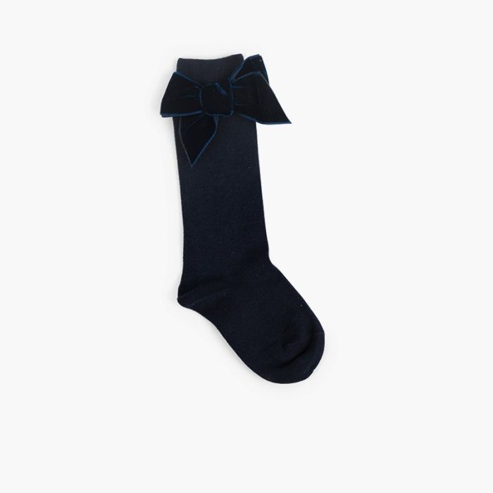 Children's socks with velvet bow