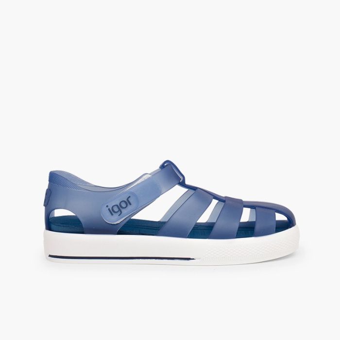 Jelly shoes with loop fasteners strap Star