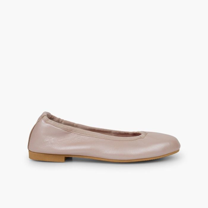 Pearlescent Leather Ballet Flats for Women and Girls