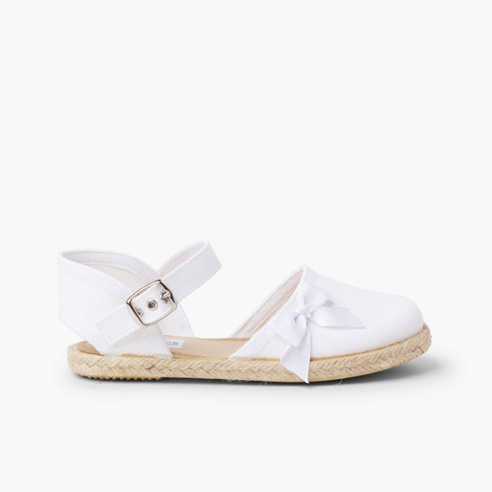 Espadrille Sandal with Buckle Closure and Bow