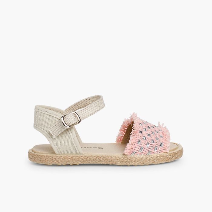 Girls' Sparkly Fringed Sandals