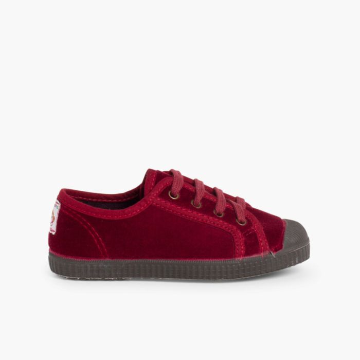 Velvet Lace-up Trainers 