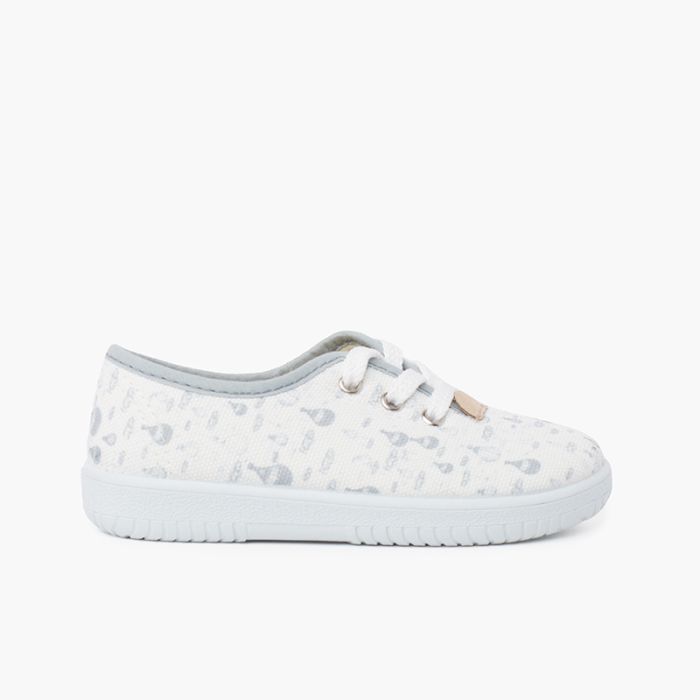 Canvas Kids Sneakers Laces Balloons