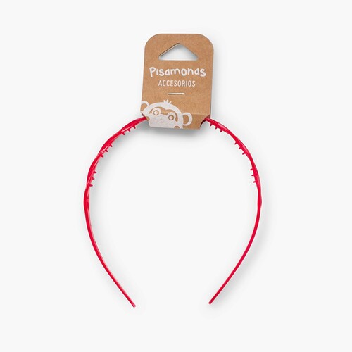 Hard Braided Headband Red