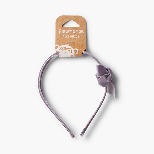 Velvet headband with bow Light Grey