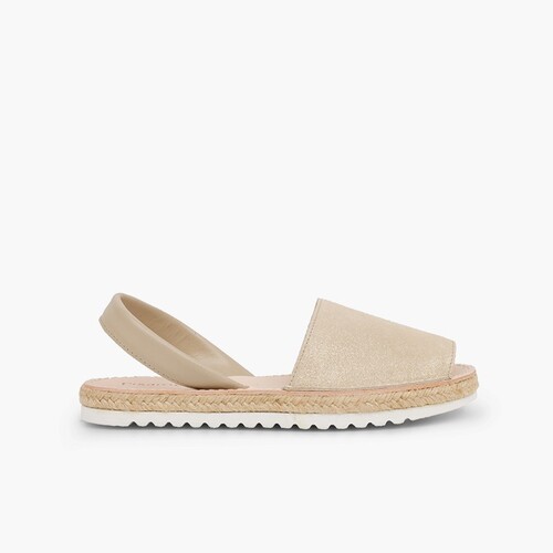 Menorcan sandals Girls and women avarcas shiny suede Beige