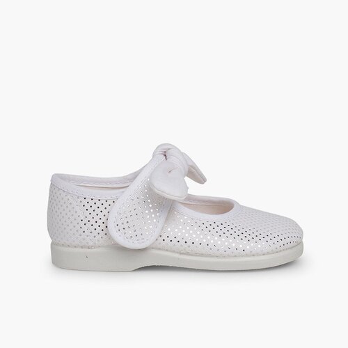 Angel-style Mary Janes with Shiny Microdots White