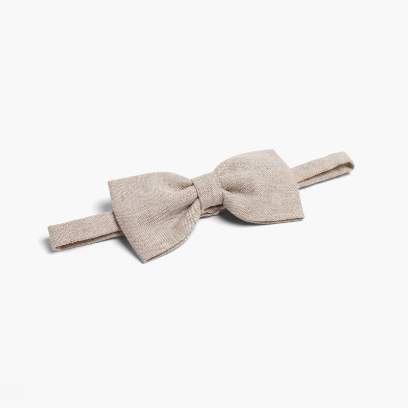 Boys Linen bow tie Beige
