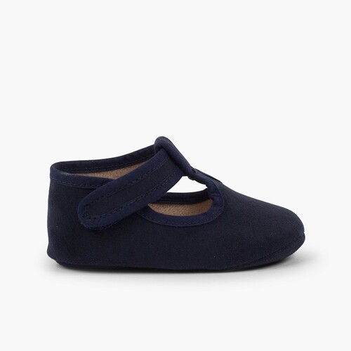 Loop fasteners Serratex Baby Boy T-Bar Shoes  Navy Blue
