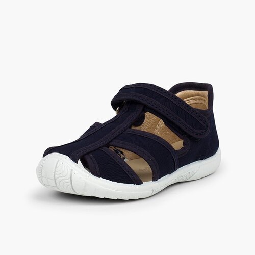 Boys' loop fasteners T-Bar Sandals with Reinforced Toe Navy Blue