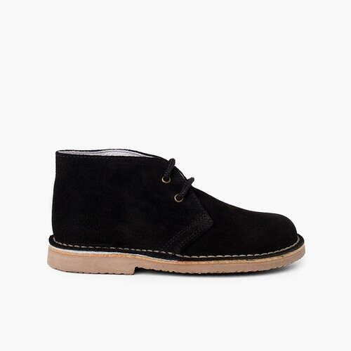 Lace-up Safari Desert Boots Black