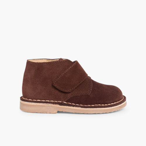 Kids Riptape Suede Desert Boots Brown