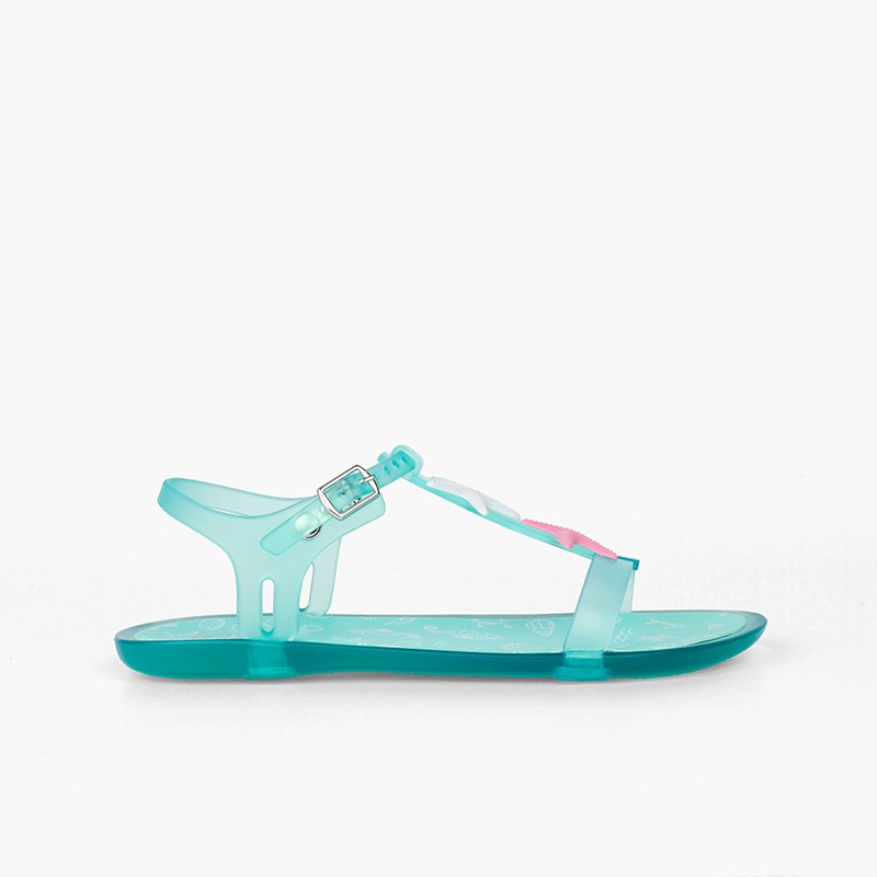 Rubber sandals starfish Tricia Aquamarine