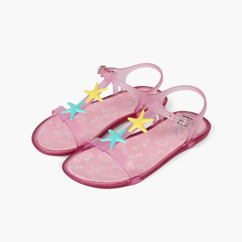 Rubber sandals starfish Tricia Fuchsia