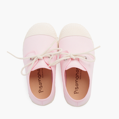 Canvas Casual Trainers with Rubber Toe Cap Pink