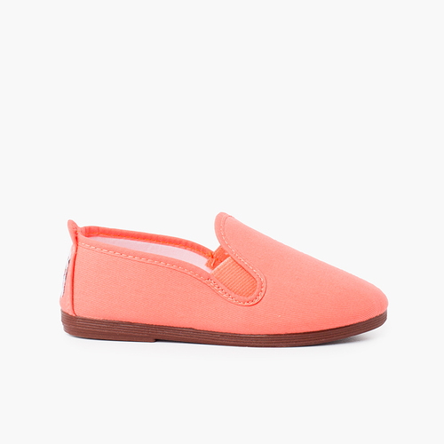 Canvas Slip On Plimsolls Coral