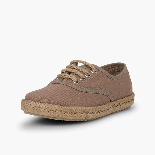Kids' trainers with jute sole and laces Light Brown