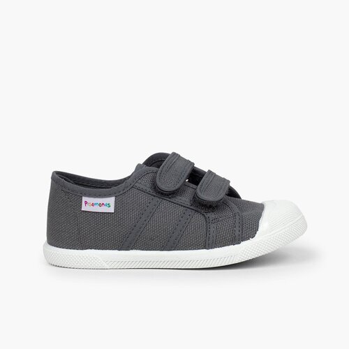 Kids Riptape Canvas Trainers Grey