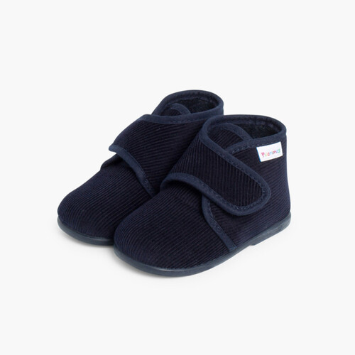 Corduroy Slippers Boots Navy Blue