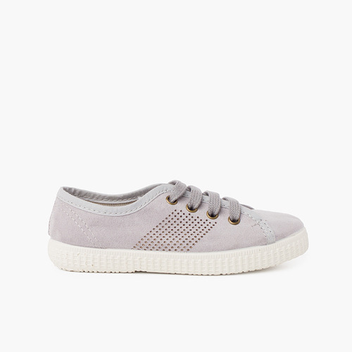 Kids Vegan Sneakers Antibacterial Insole Grey