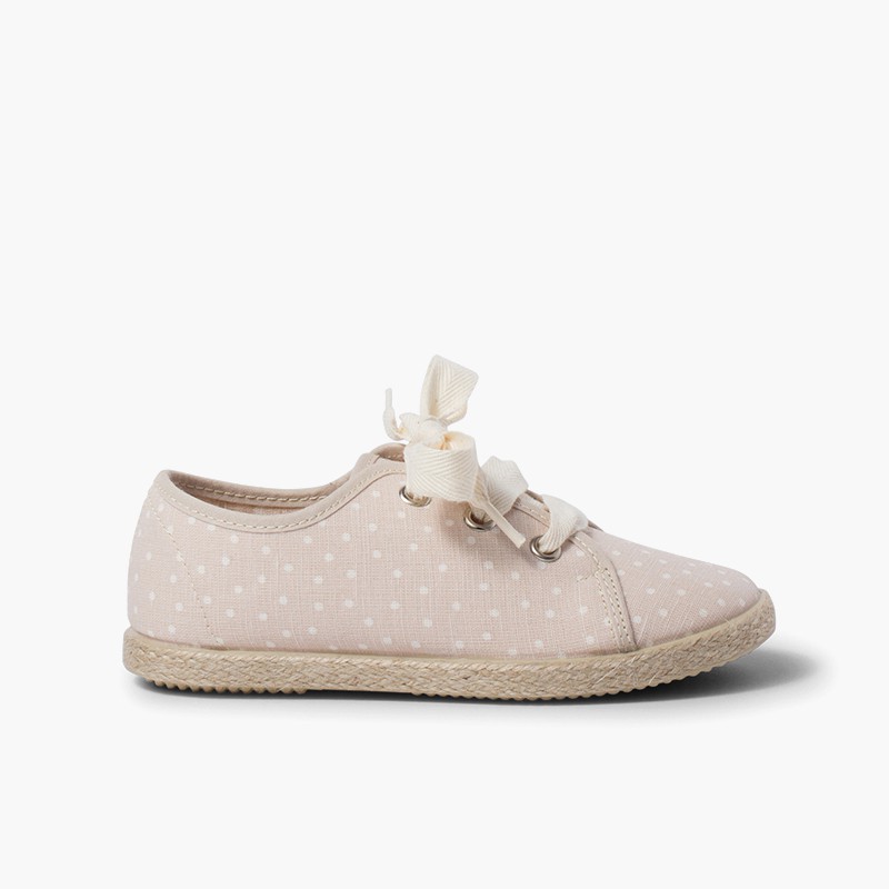 Girls´ canvas pointe trainers Beige