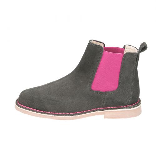 Suede Chelsea Boots with Coloured Elastic for kids