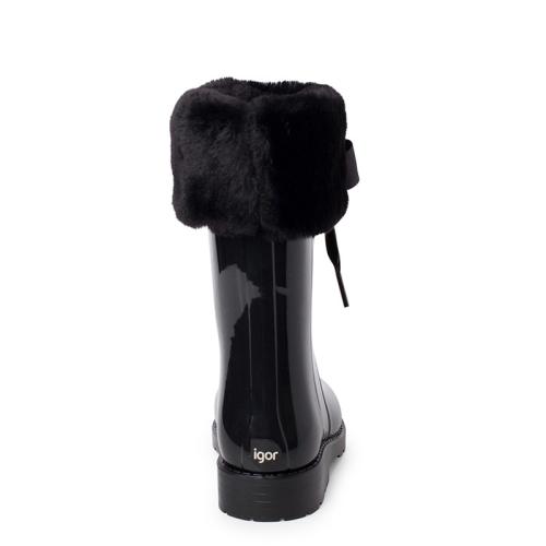 Rain boots with fur trim best sale