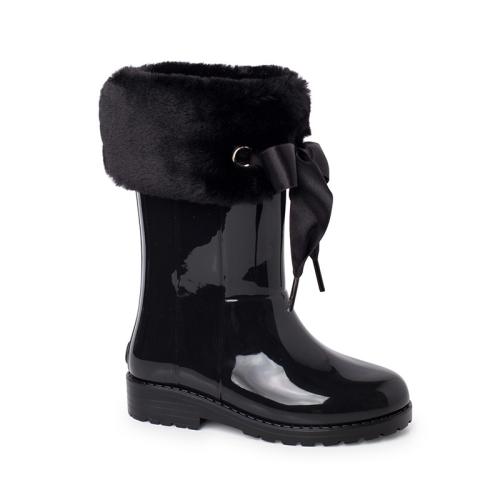 Fur Collar Wellies Pisamonas rain shoes