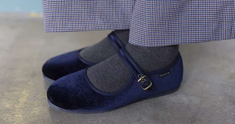 Velvet mary janes